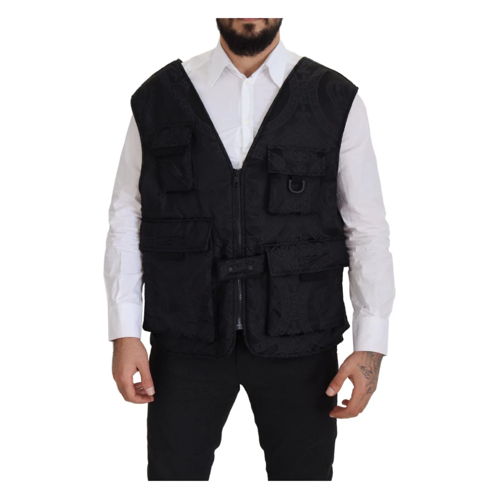 Dolce & Gabbana Men's Black Vest Jacket - Waistcoats - L - Jackets