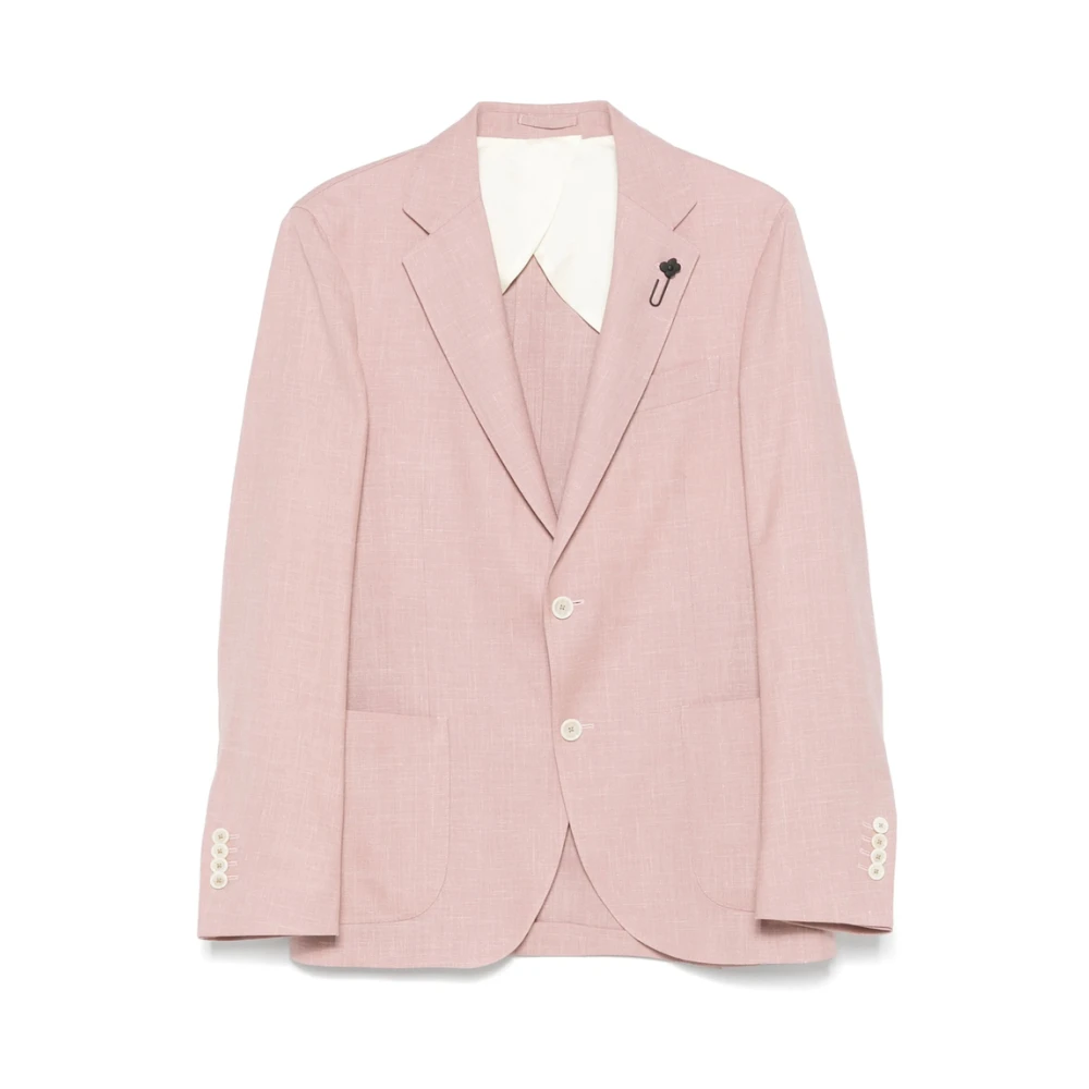 Lardini Lichtroze Jas met Achterventilatie Pink Heren