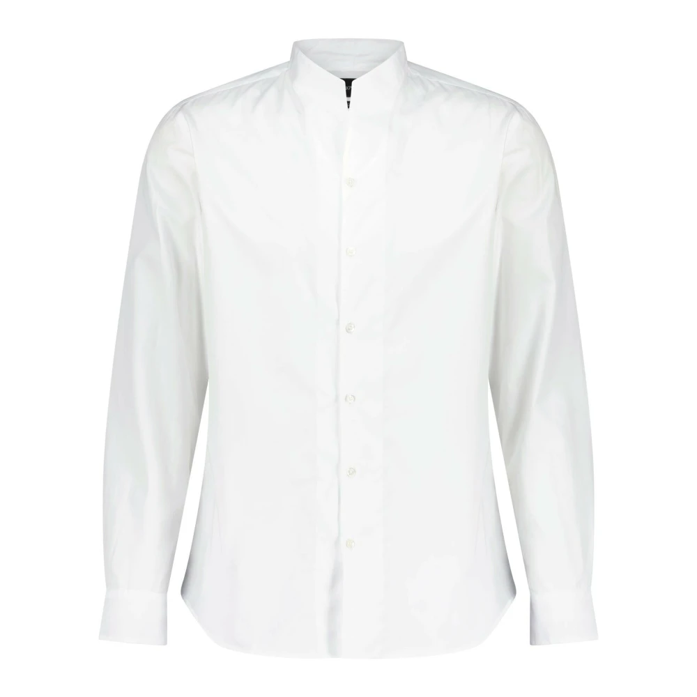 Emporio Armani Stijlvol Katoenen Overhemd met Licht Kraag White Heren