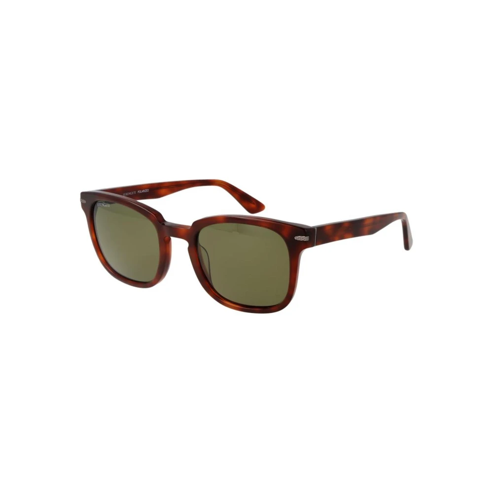 Serengeti Unisex Brown Photochromatic Polarized Square Sunglasses