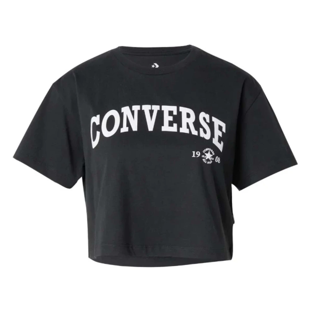 Converse Retro Chuck Cropped TEE Shirt Black Dames