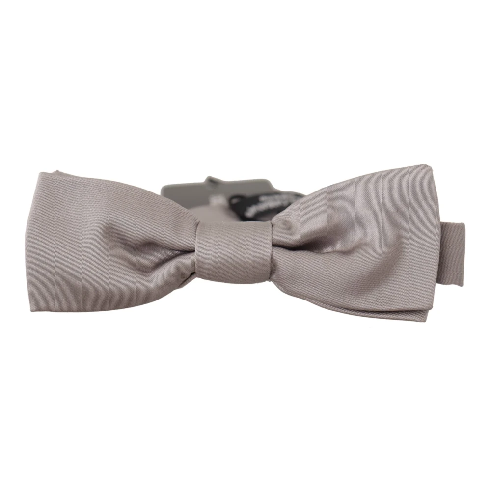 Dolce & Gabbana Men's Gray Slim Silk Neck Papillon Tie