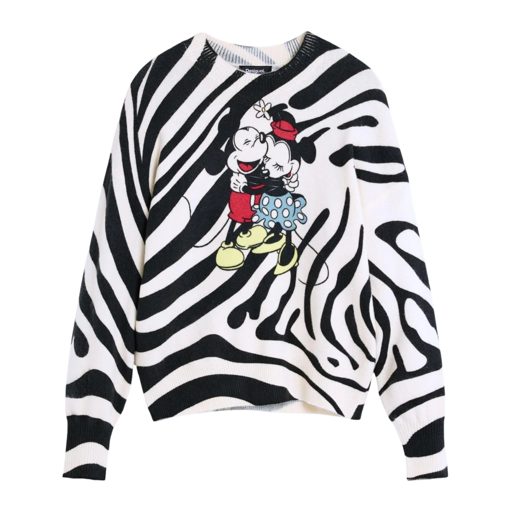 Desigual Jers_hug Mickey - Female - Round-Neck Knitwear - Multicolor - S - Knitwear