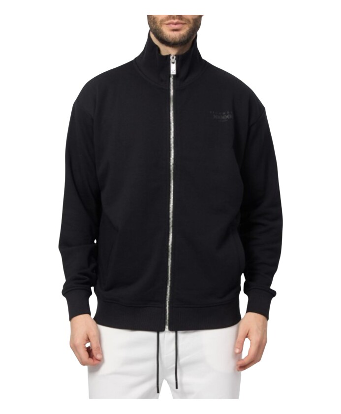 sweat-a-capuche-noir-col-montant