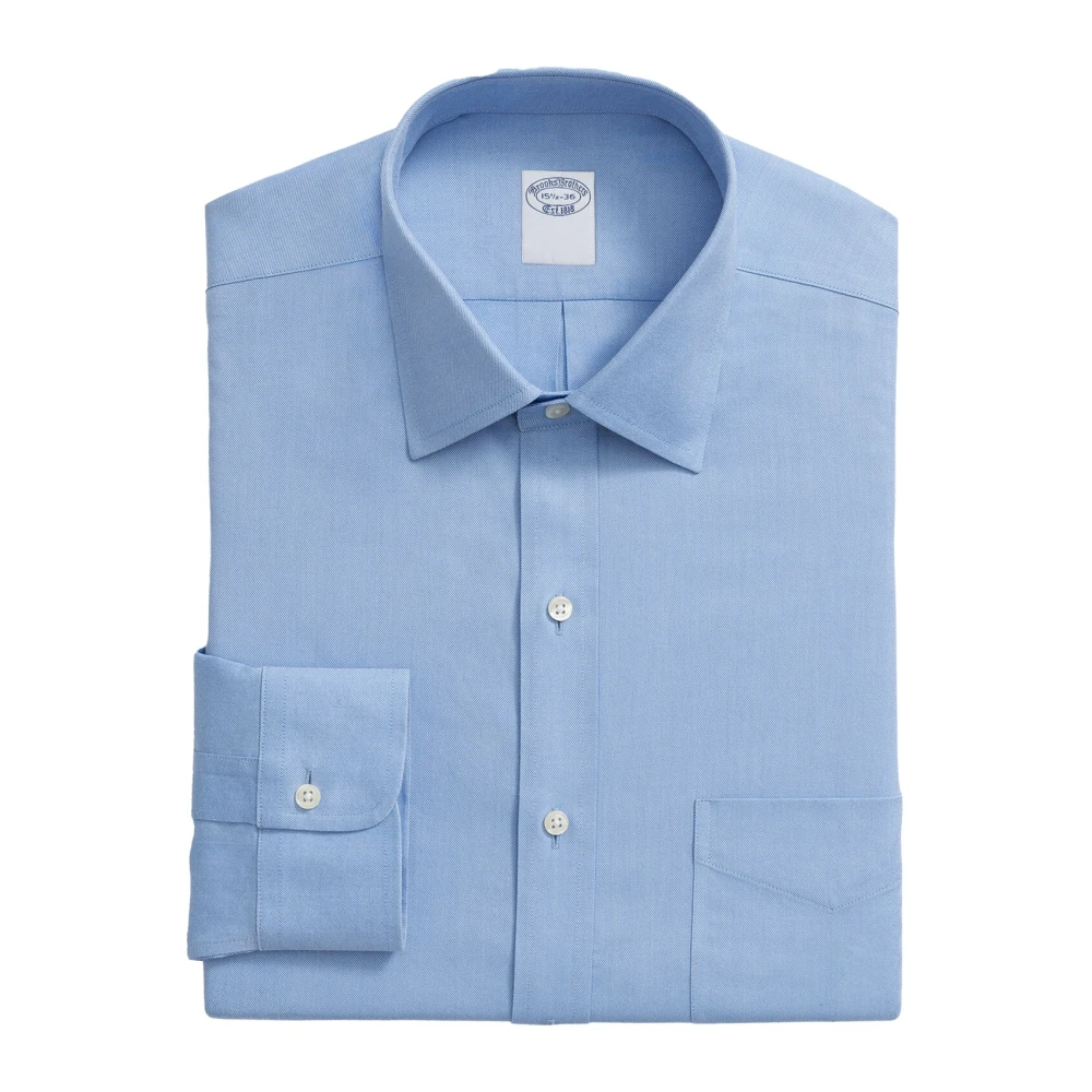 Brooks Brothers Regular Fit Non-Iron Performance Dress Shirt met Ainsley Kraag Blue Heren