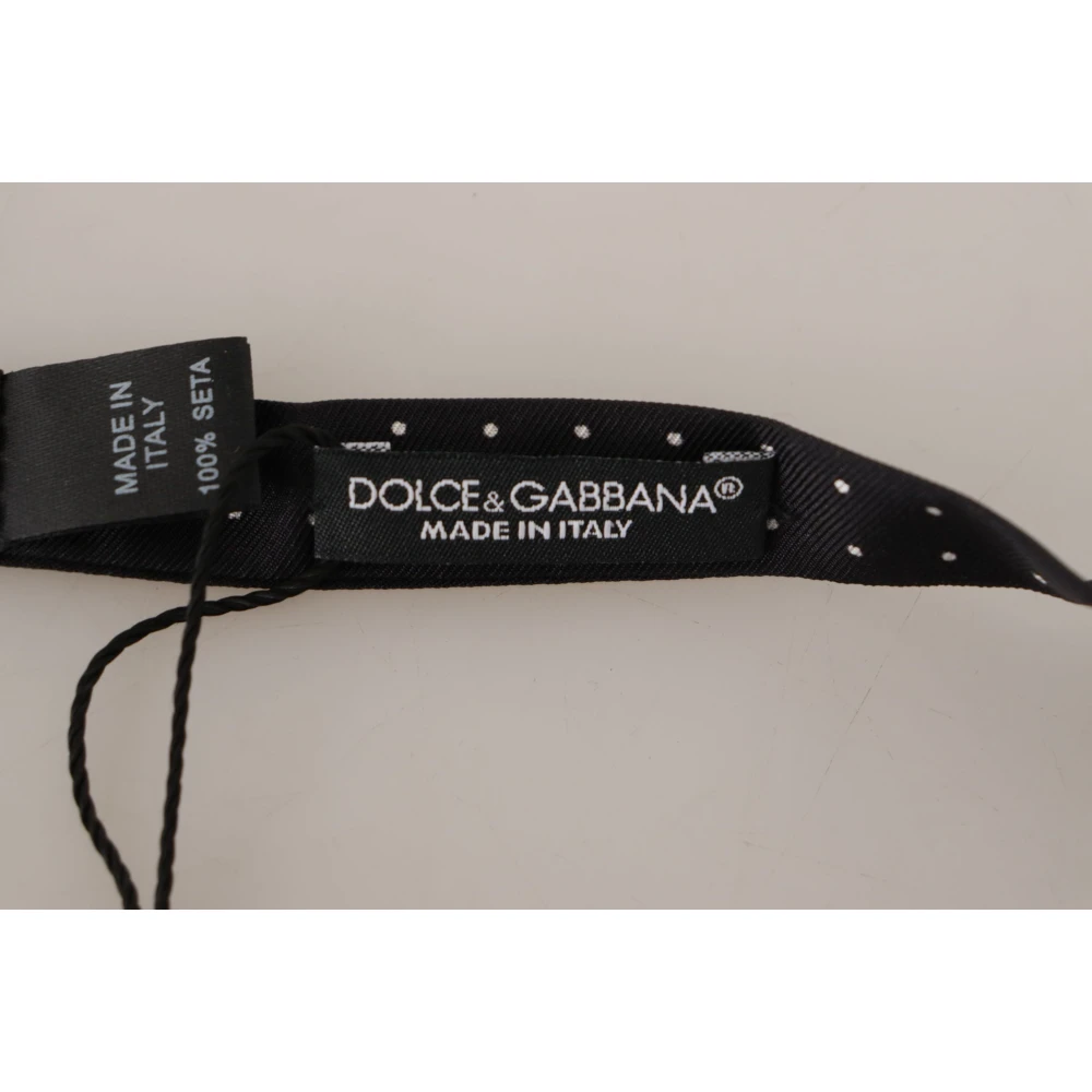 Dolce & Gabbana Polka Dot Zijden Vlinderdas Black Heren