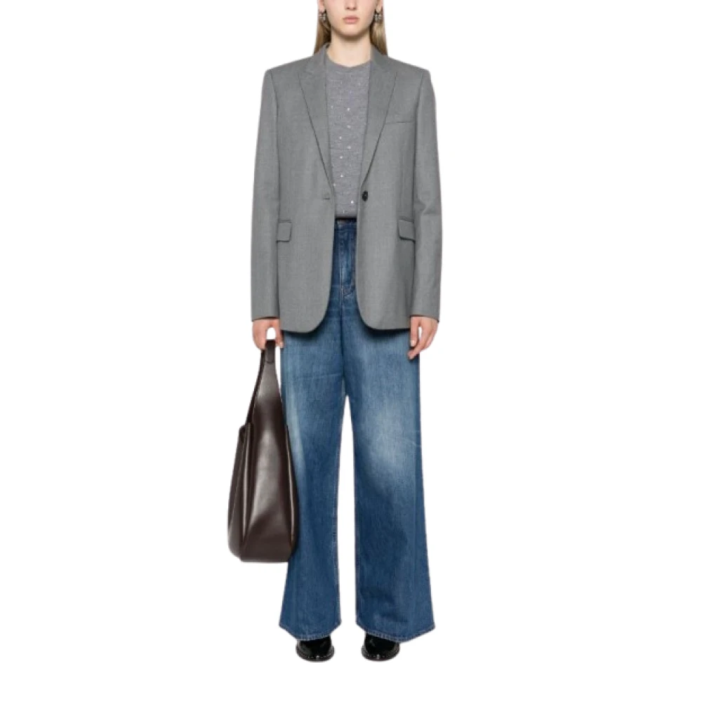 Stella Mccartney Wollen Blazer met Peak Revers Gray Dames