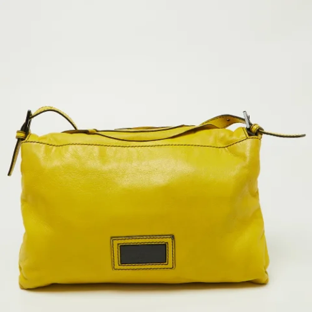 Valentino Vintage Pre-owned Leather shoulder-bags Yellow Dames