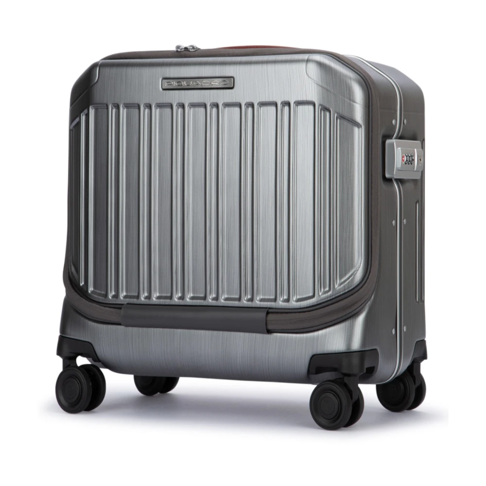 Piquadro Pilotenkoffer met 4 wielen voor kantoor Gray Unisex