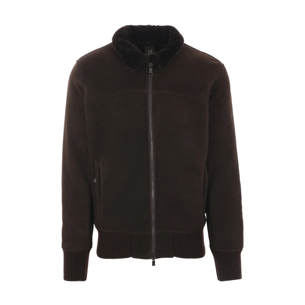 Giorgio Brato Shearling Bomberjack Donkerbruin Brown Heren
