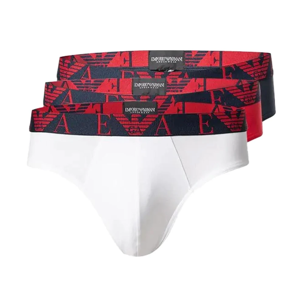 Emporio Armani Katoenen Stretch Slip Rood Multicolor Heren