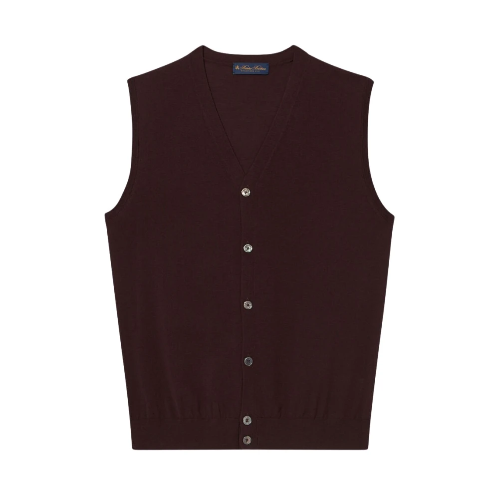 Brooks Brothers V-hals Merinowollen trui Brown Heren