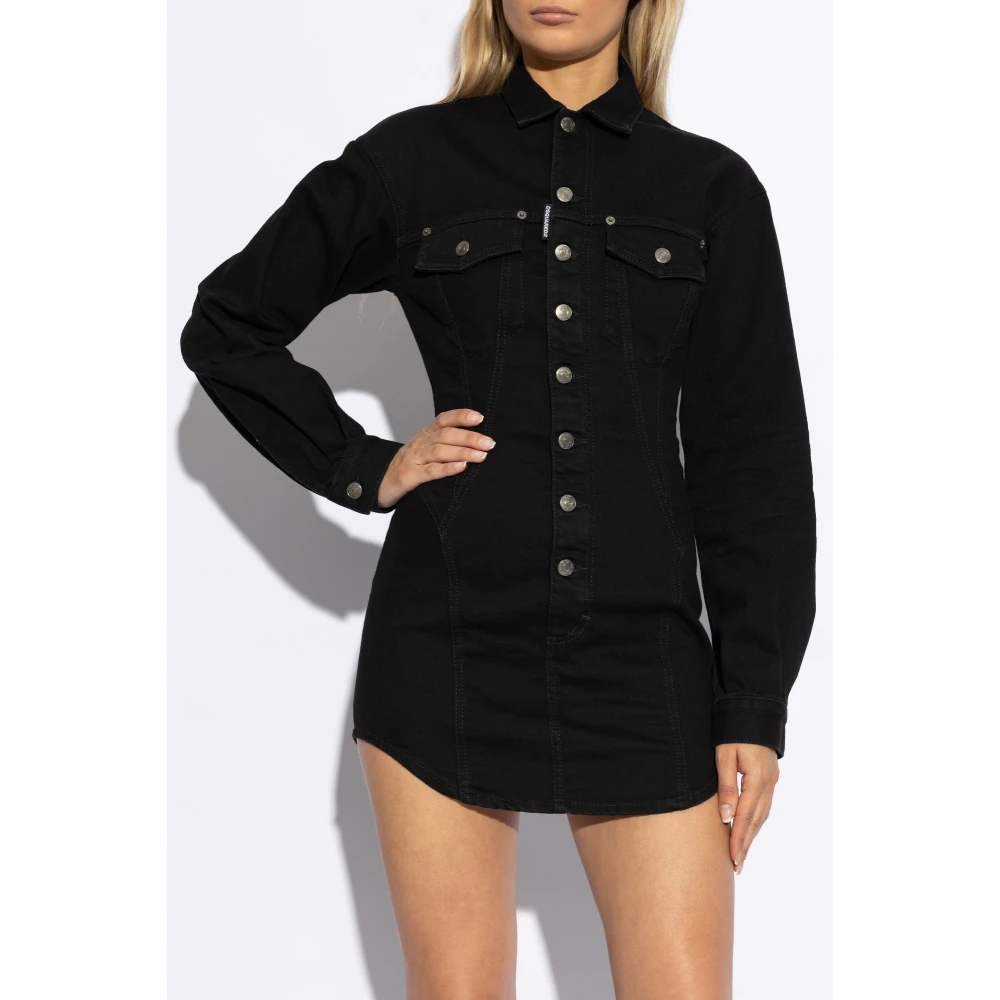 Dsquared2 Denim jurk Black Dames