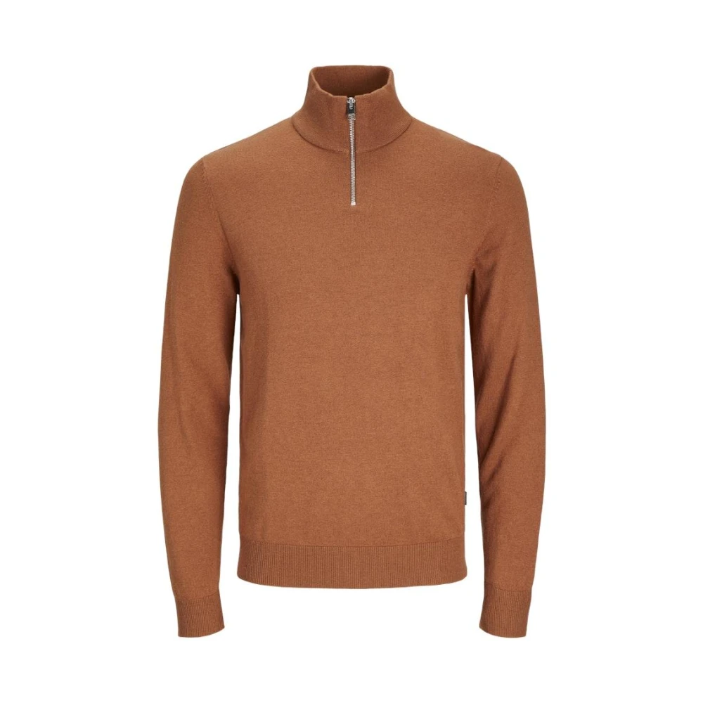 jack & jones Essentials Jjeemil Gebreide Half-Zip Trui Brown Heren