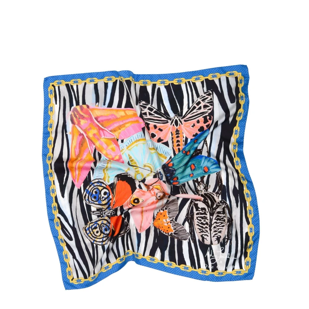 Dee Ocleppo Dynamische Zebra Zijden Sjaal Multicolor Dames