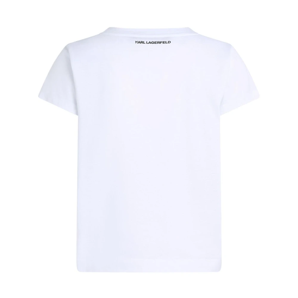 Karl Lagerfeld WIT Hart Logo Ronde Hals T-Shirt White Dames