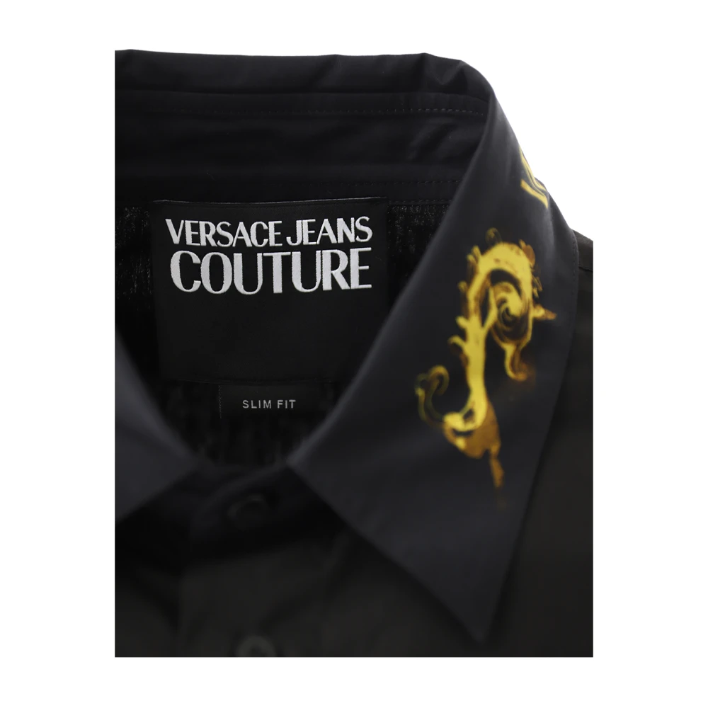 Versace Jeans Couture Barok Kraag Manchet Shirt Black Heren