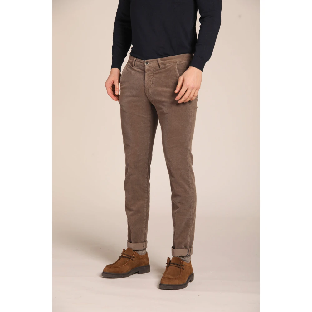 Mason's Slim Fit Fluwelen Chino Broek Brown Heren