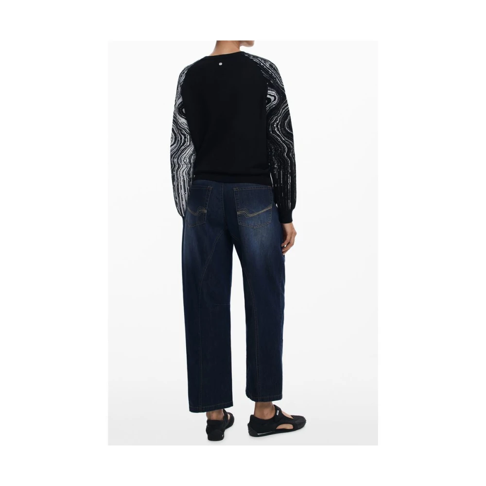 Desigual , Round-Neck Knitwear, Female, Black, L, Round-Neck Jumper - Image 4