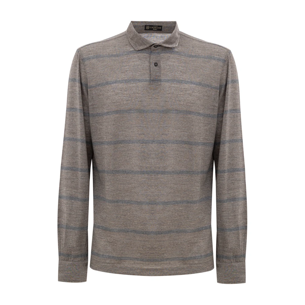 Corneliani Blauw gestreept overhemd wol lange mouw Gray Heren