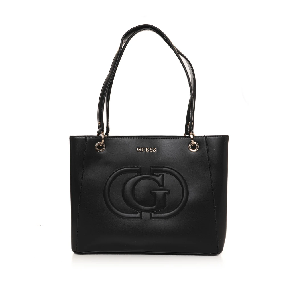 Guess Eco mietta noel Shopper väska Black, Dam