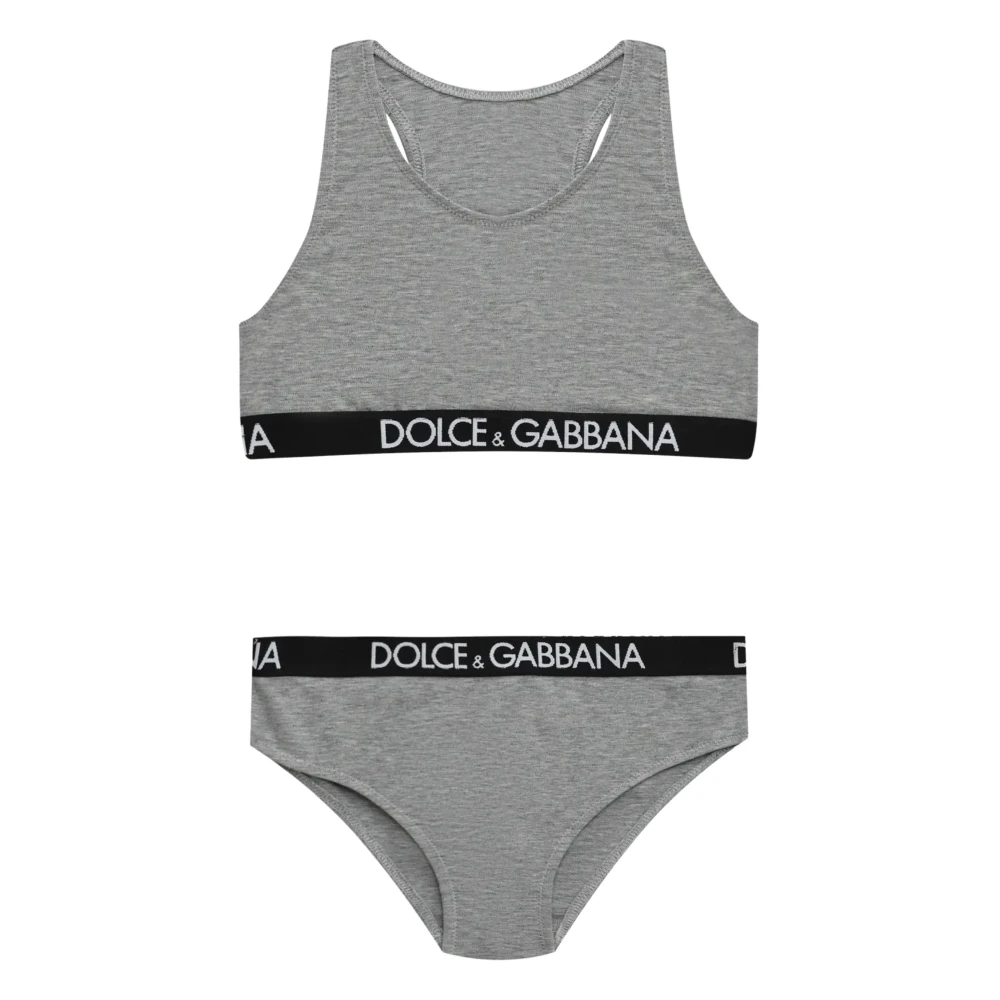 Dolce & Gabbana Coordinato Bikini - Female - Kids Bikinis - Gray - 12 Y | 152 Cm - Kids