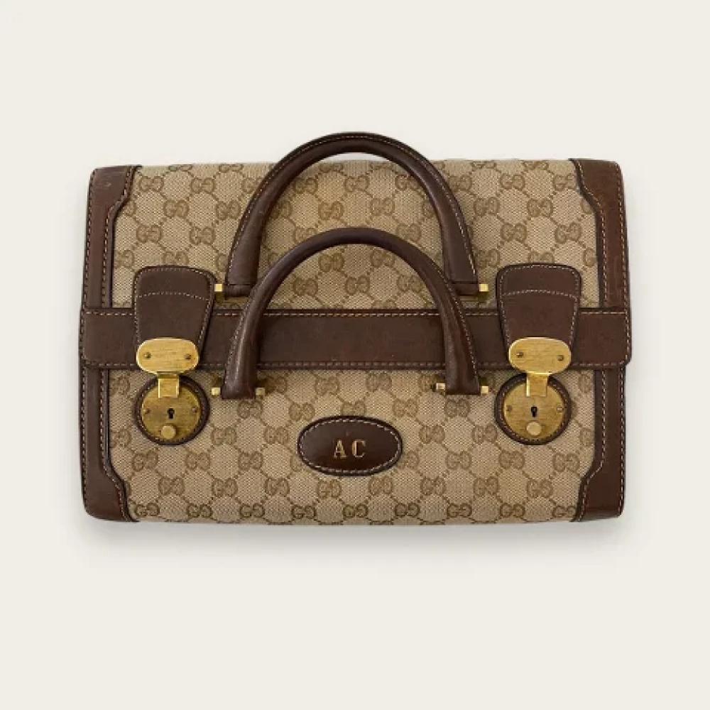 Gucci Vintage Pre-owned Canvas travel-bags Brown Dames