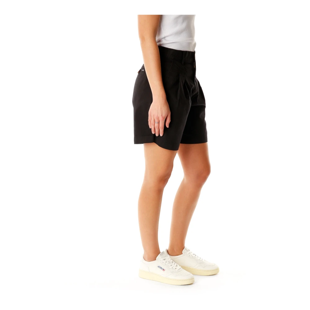 Levi's Hoge Taille Geplooide Shorts Black Dames