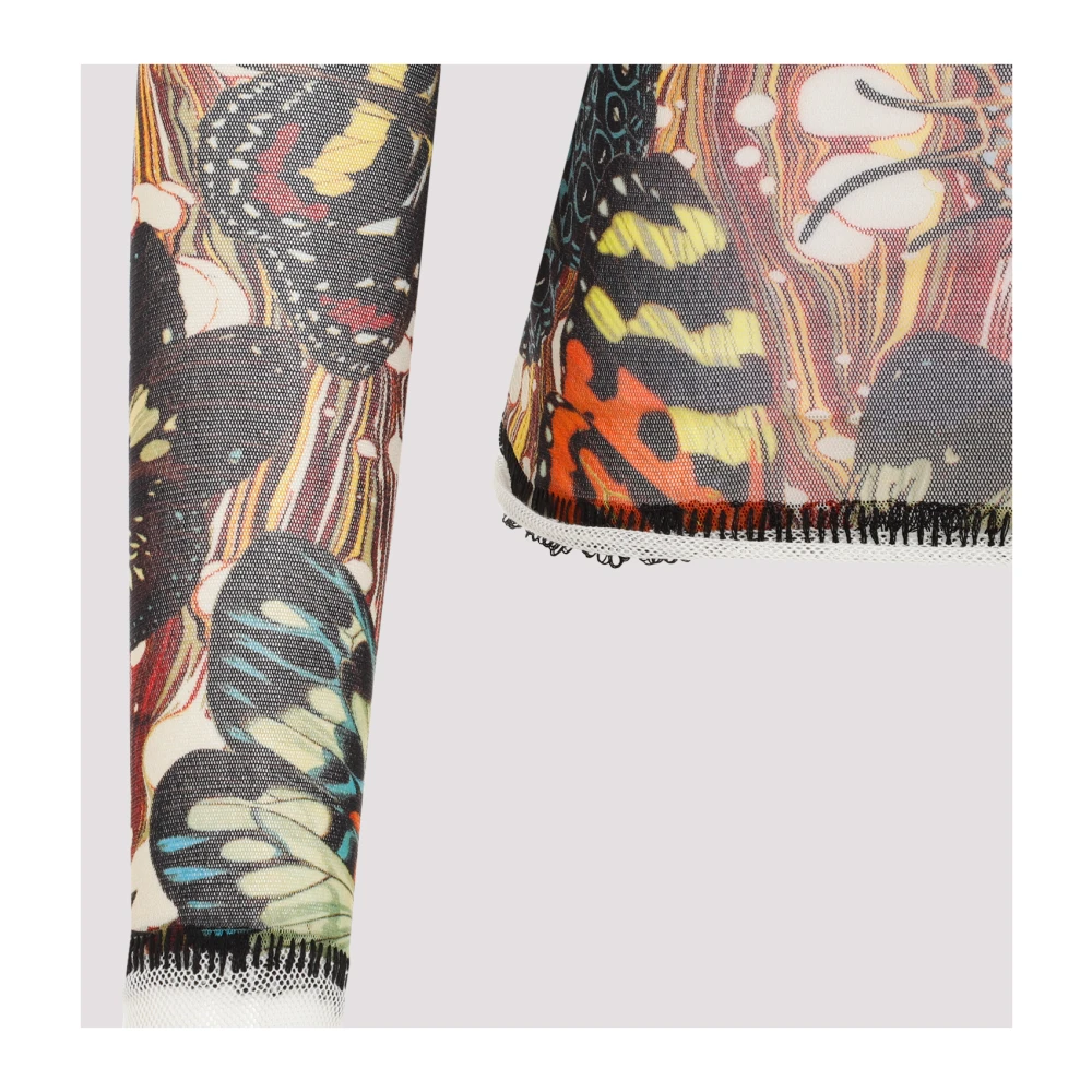 Jean Paul Gaultier Vlinderprint Mesh Top Multicolor Dames