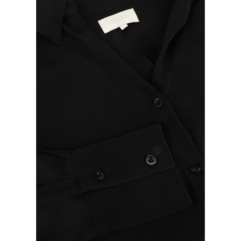 Notre-v Zwarte Emma Blouse Veelzijdige Stijl Black Dames