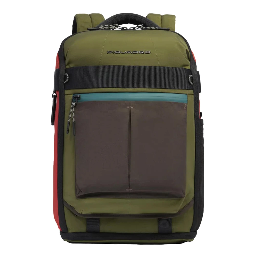 Piquadro Stoffen Laptop Rugzak Green Unisex