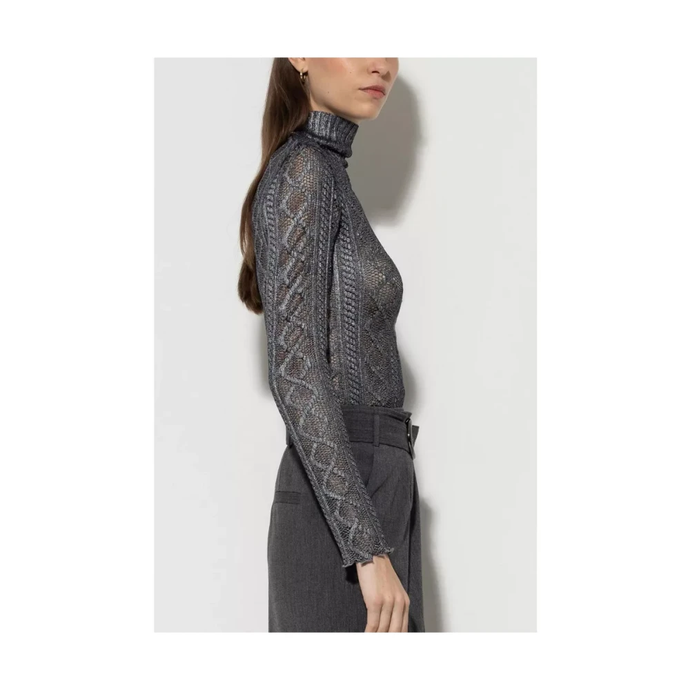 LUISA CERANO Kanten Blouse Stijlvol Mode Gray Dames