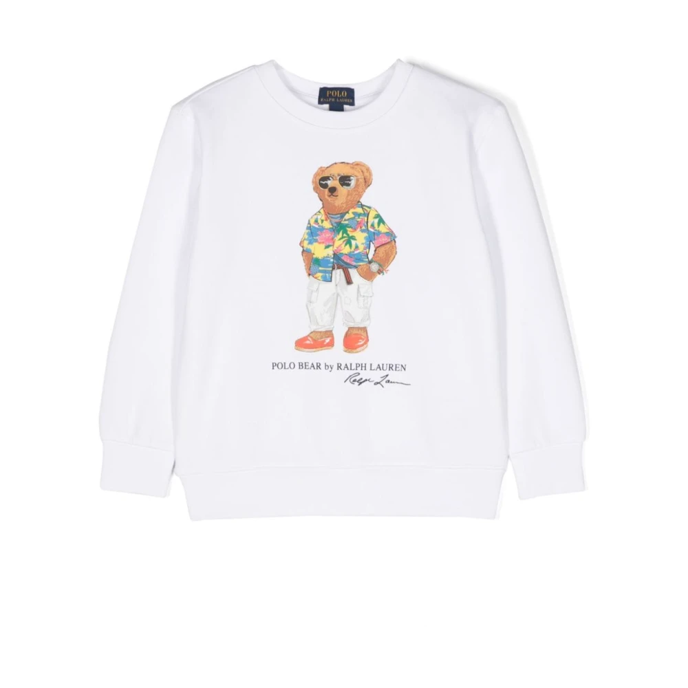 Polo Ralph Lauren Vit Teddy Bear Sweater Jersey Print White, Pojke