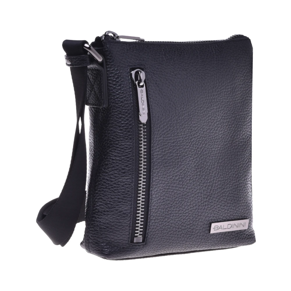Baldinini Crossbody bag in black tumbled leather Black Heren