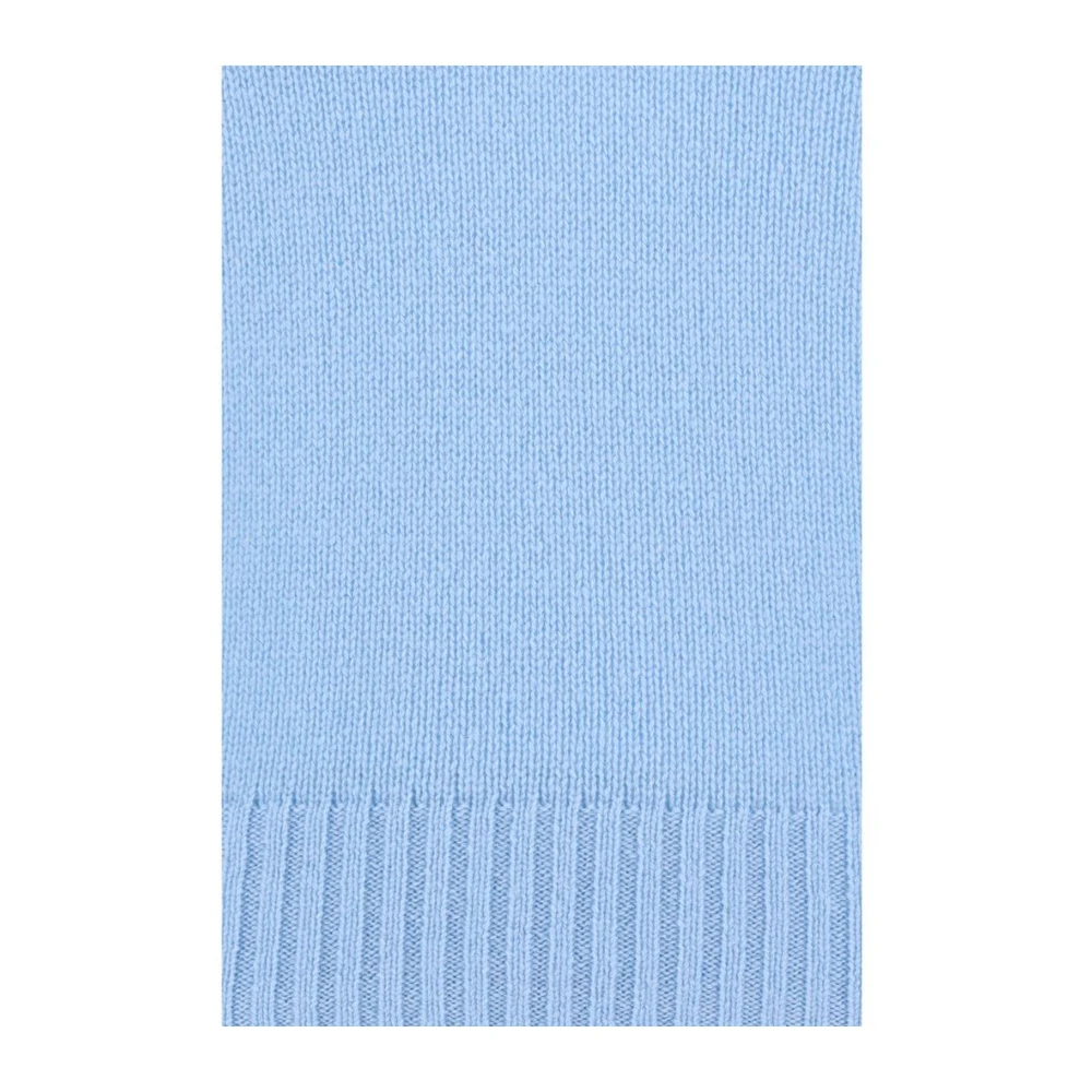 allude Geribbelde V-hals Kasjmier Top Blue Dames