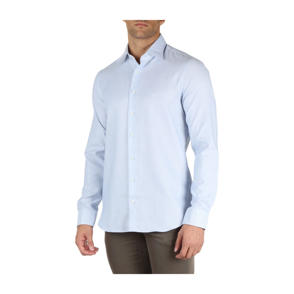 Michael Kors Slim Fit Katoenen Stretch Overhemd Blue Heren