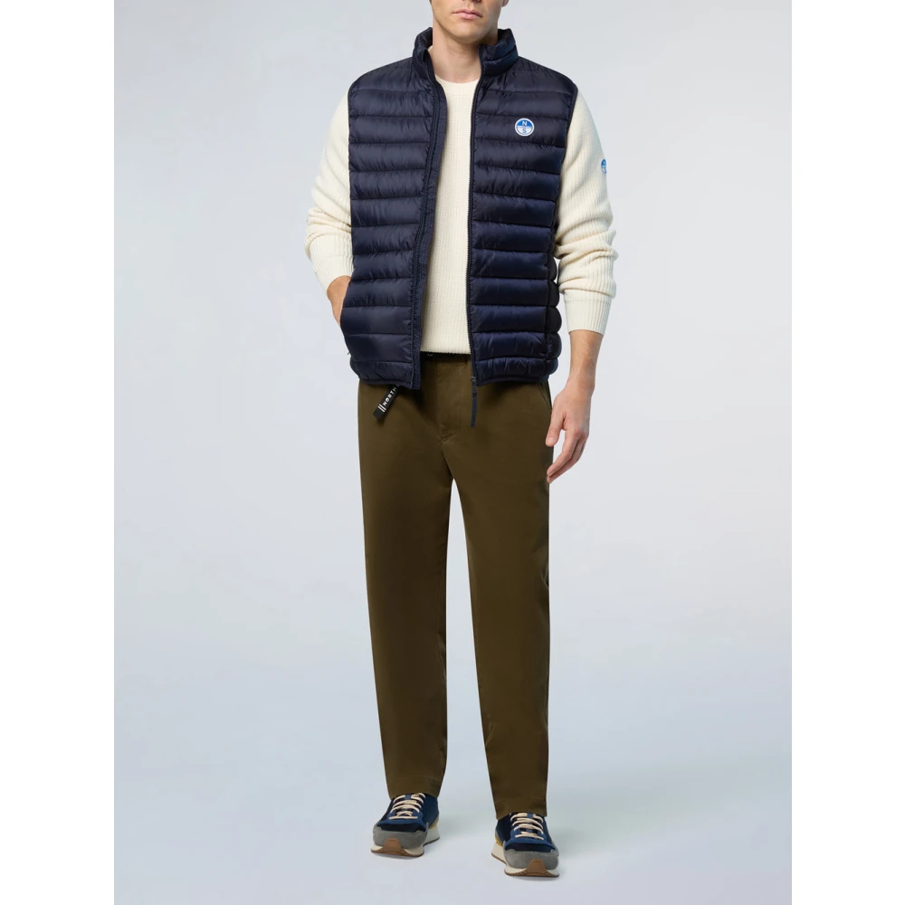 North Sails Blauwe Mouwloze Trui Skye Blue Heren