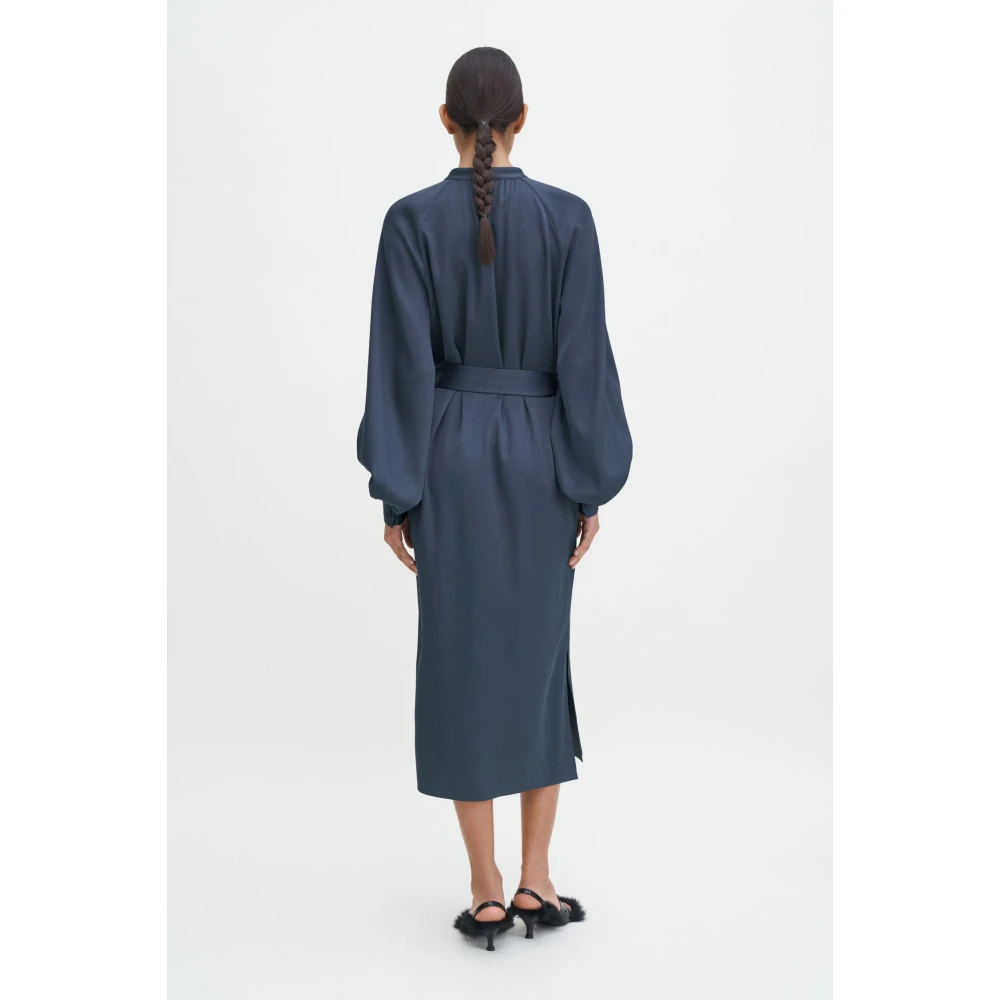 Filippa K Blauwe Jurk met Riem Lange Mouwen Gray Dames