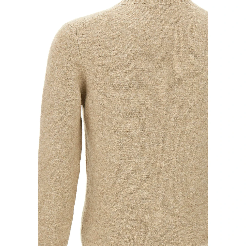 Kangra Beige Wollen Trui Ronde Hals Beige Heren