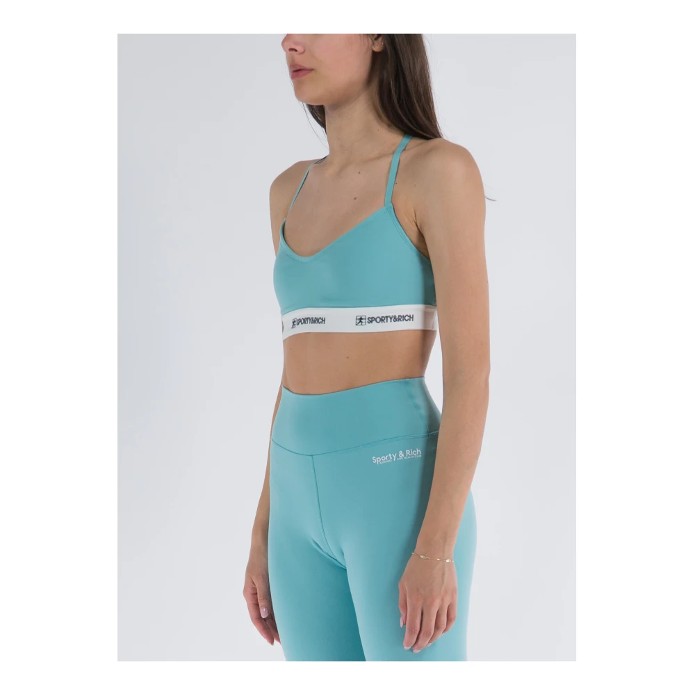 Sporty & Rich Elastische Band Sport Top Paradijs Blue Dames