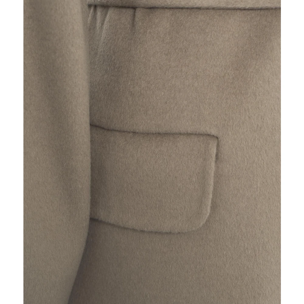 Ottod'Ame Grijze Geriemde Wollen Jas Aw24 Gray Dames
