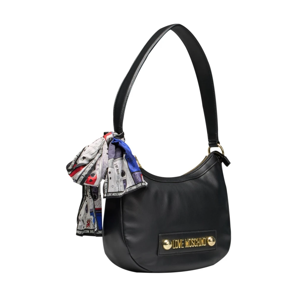 Love Moschino Handtas met Multicolor Decoratieve Sjaal Black Dames