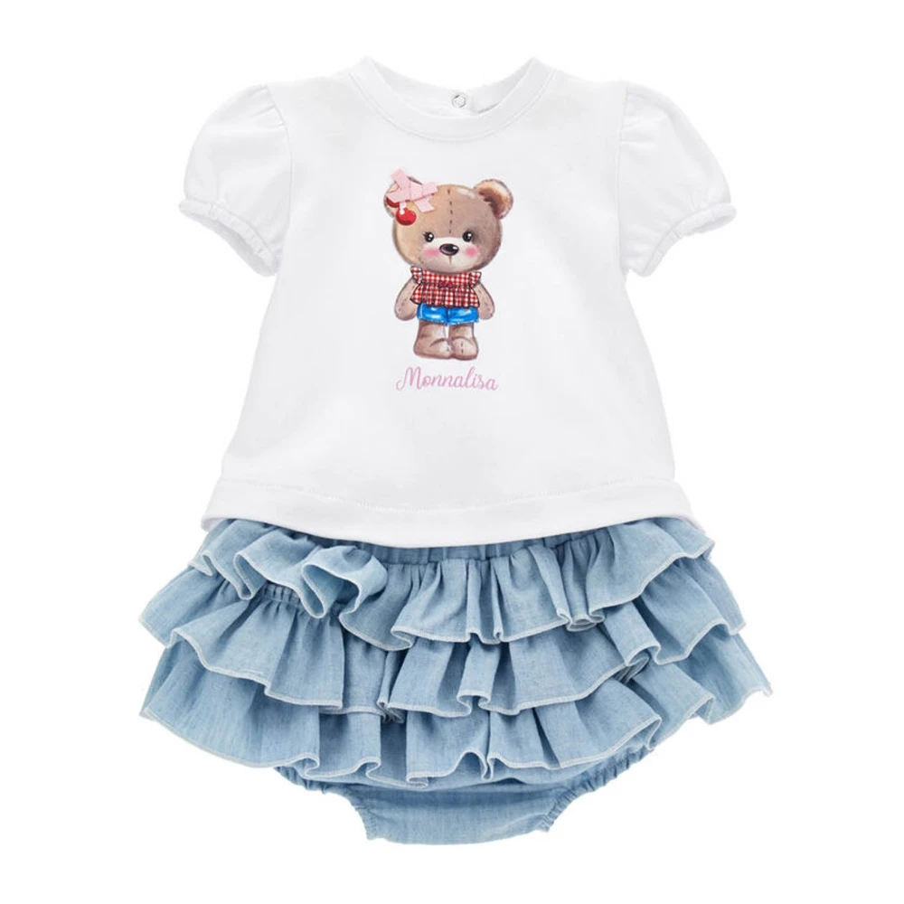 Monnalisa Girls Multicolor Completo In Cotone - Kids Sets - 1 M - Kids