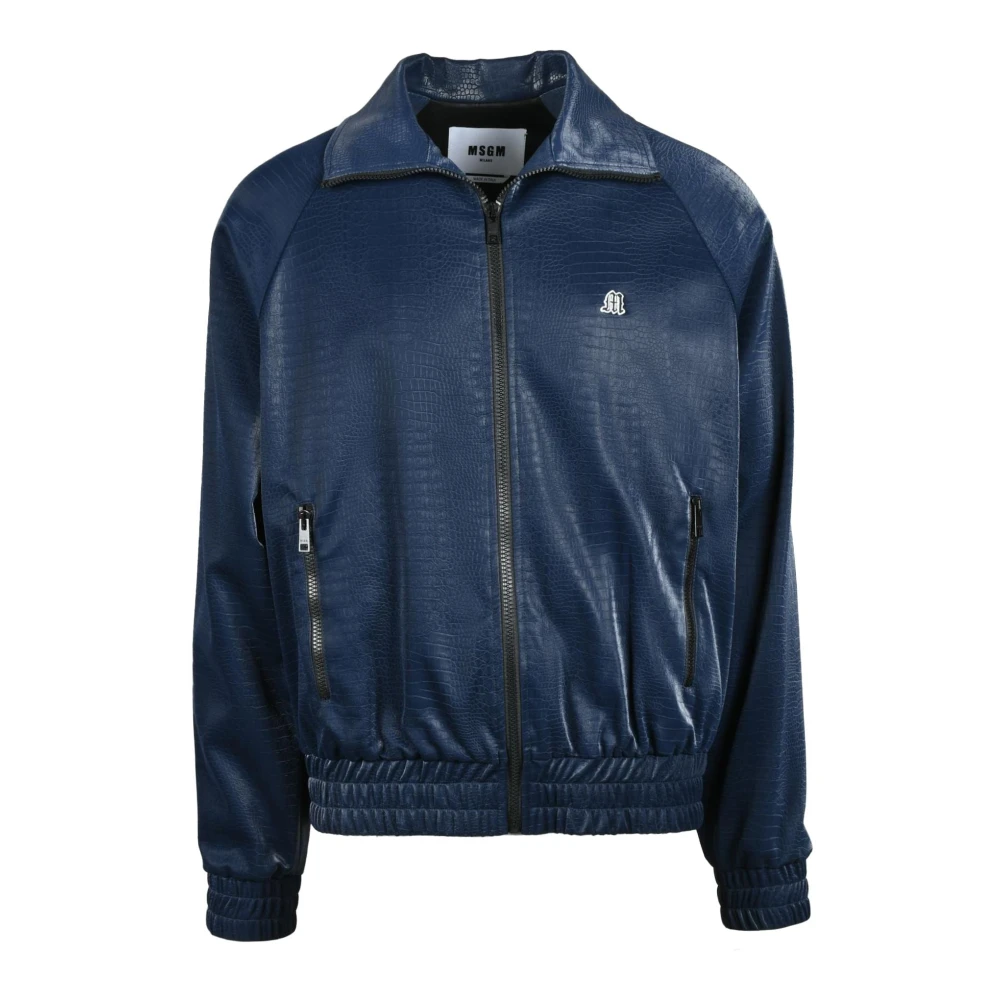 Msgm Stijlvolle Viscose Jas Blue Heren