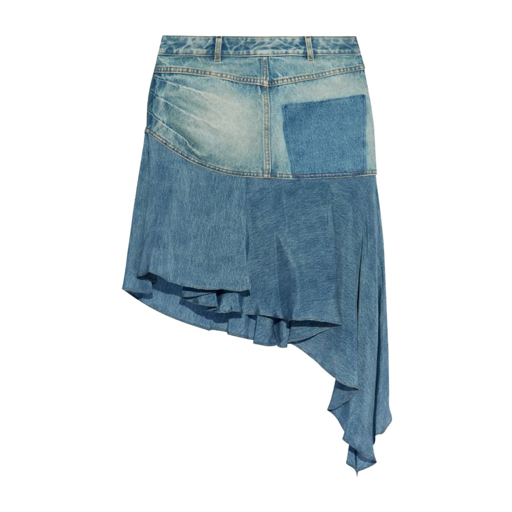 Balmain Asymmetrische Midi Rok Blue Dames