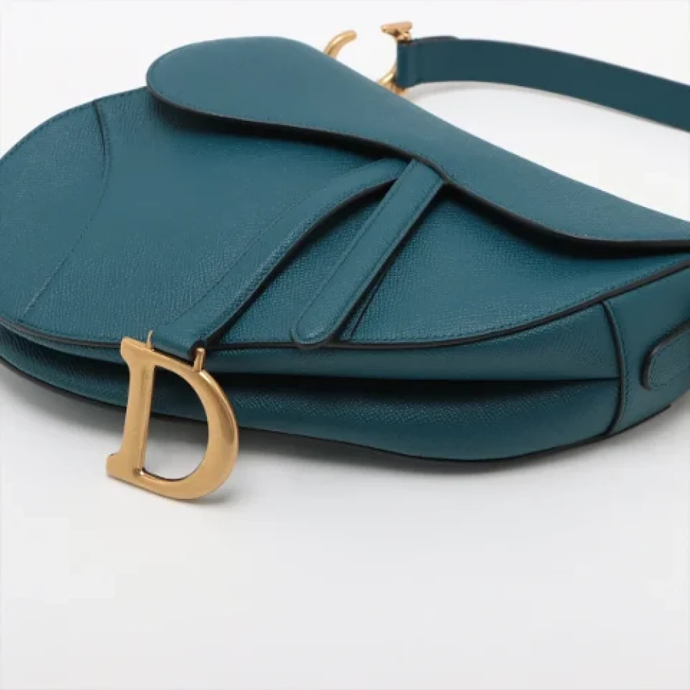 Dior Vintage Pre-owned Leather dior-bags Blue Dames