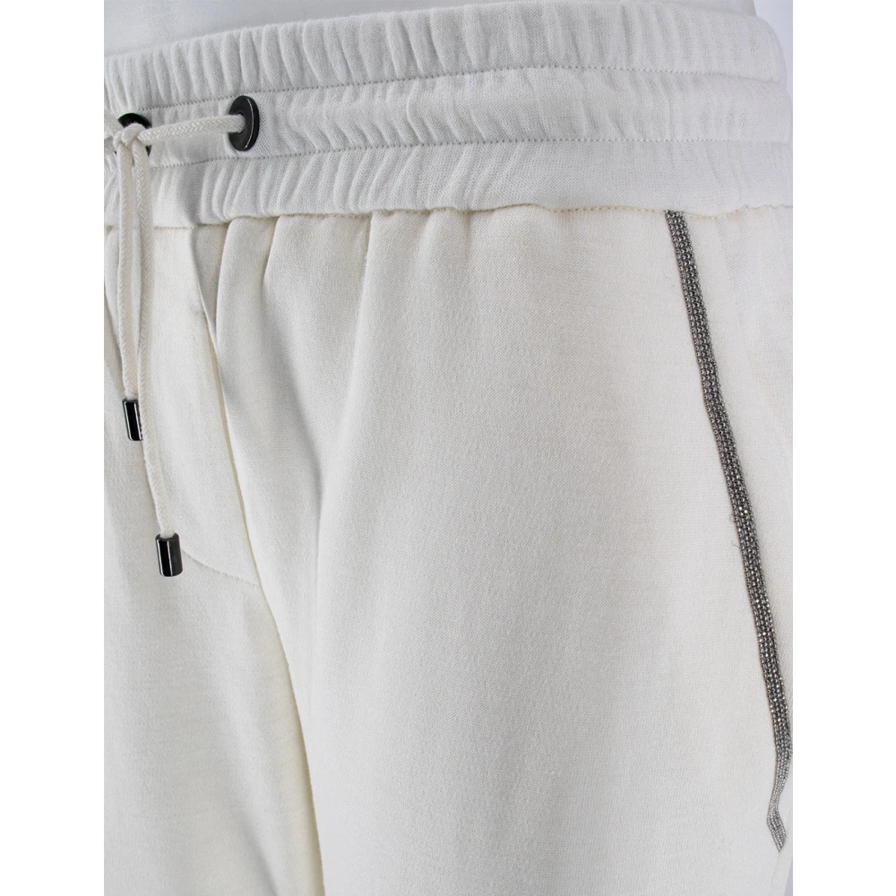 BRUNELLO CUCINELLI Sportieve Juweel Trim Trekkoord Broek Beige Dames
