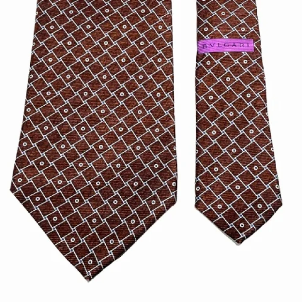 Bvlgari Vintage Pre-owned Silk home-office Brown Heren