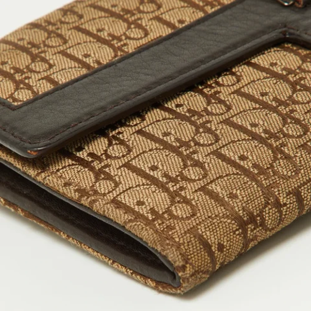 Dior Vintage Pre-owned Canvas wallets Beige Dames