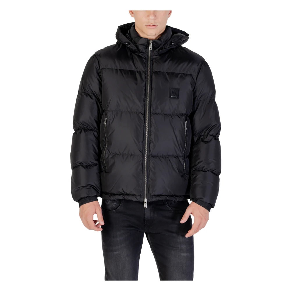 Armani Exchange Mannelijk Zwart Jassen Heren, 2XL, Urban Donsjack Met Capuchon